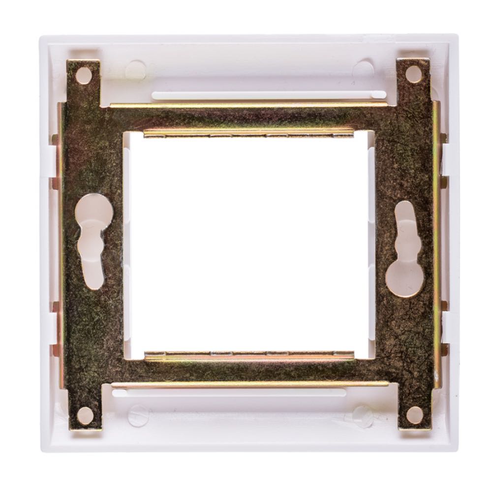 Лицевая рамка Maxicord 80х80мм металлический суппорт, белая